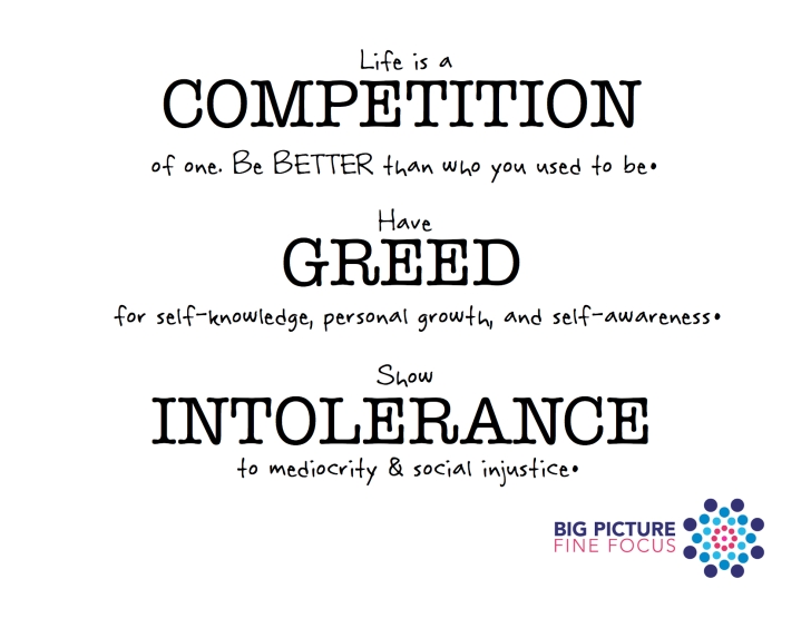 Competition, Greed, Intolerance