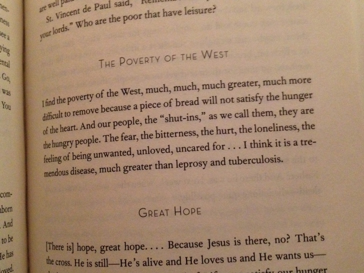 An excerpt from "Where There Is Love, There is God"-Mother Teresa